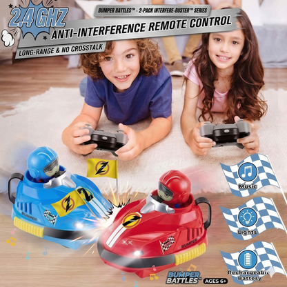 CrashKart™ RC Bumper Cars – Battle & Pop Racing Game for Kids & Adults