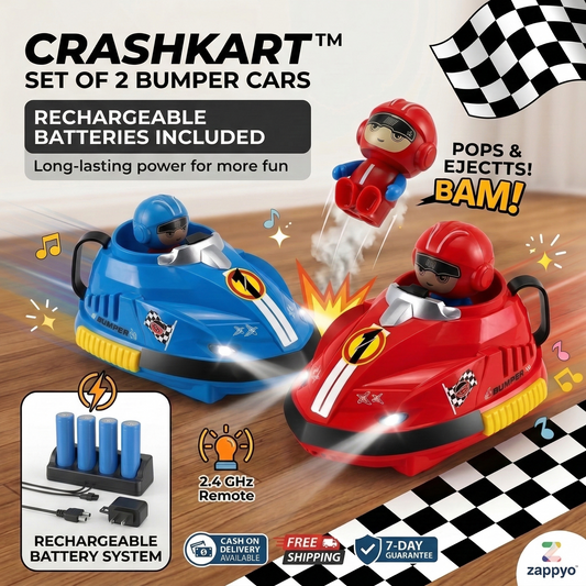 CrashKart™ RC Bumper Cars – Battle & Pop Racing Game for Kids & Adults
